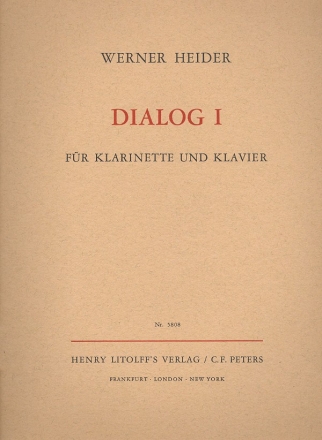 Dialog 1 fr Klarinette und Klavier Partitur