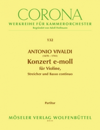 Konzert e-Moll PV109 fr Violine und Streichorchester Partitur