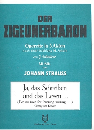 Ja das Schreiben und das Lesen fr Gesang und Klavier (dt/en)