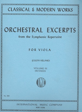 Orchestral Excerpts from classical and modern wWorks vol.3 for viola