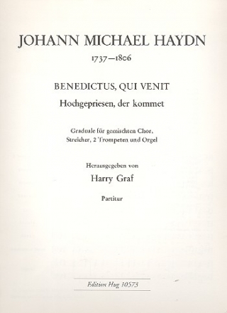 Benedictus qui venit fr gem Chor und Orchester Partitur (la)