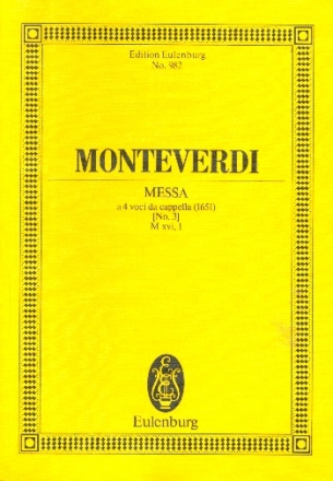 Mass no. 3 for satb choir a cappella Miniature score (la)