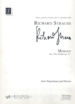 Morgen op.27,4 fr hohe Singstimme und Klavier