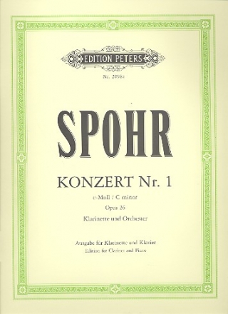 Konzert c-Moll Nr.1 op.26 fr Klarinette und Orchester fr Klarinette und Klavier