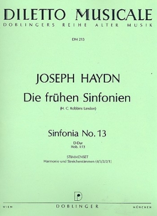 Sinfonie D-Dur Nr.3 Hob.I:13 fr Orchester Stimmenset (Harmonie und 4-3-2-2-1)