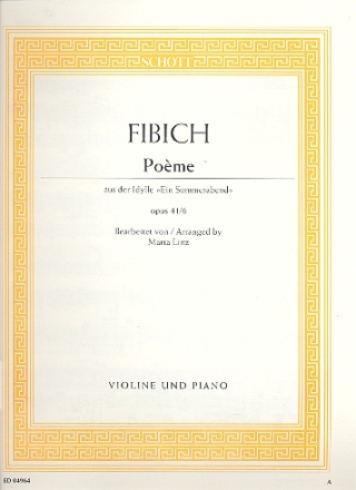 Pome aus Ein Somerabend op.41,6 fr Violine und Klavier