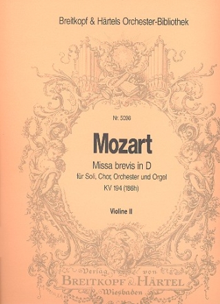 Missa brevis D-Dur KV194 (KV186h) fr Soli, gem Chor und Orchester Violine 2