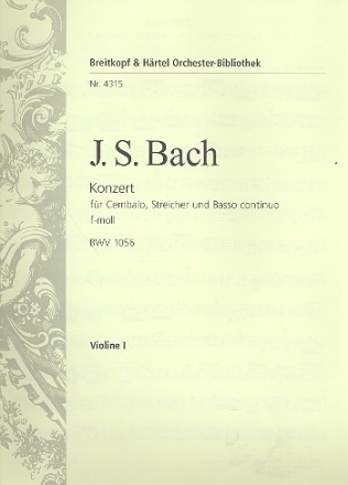 Konzert f-Moll BWV1056 fr Cembalo, Streicher und Bc Violine 1