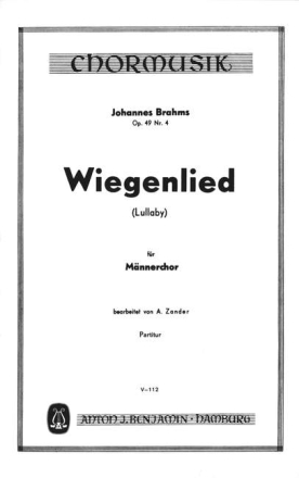 Wiegenlied op. 49,4 fr Mnnerchor Partitur