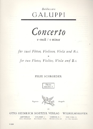 Concerto e-Moll fr 2 Flten und Streichorchester Stimmensatz