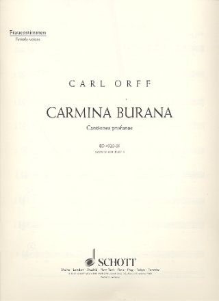 Carmina Burana fr Soli (STBar), gemischter Chor (SATB), Kinderchor und Orchester (od Einzelstimme - Sopran / Alt