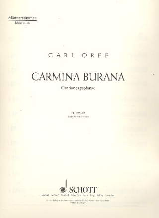 Carmina Burana fr Solostimmen (STBar), gemischter Chor, Kinderchor und Orchester (od Einzelstimme - Tenor / Bass