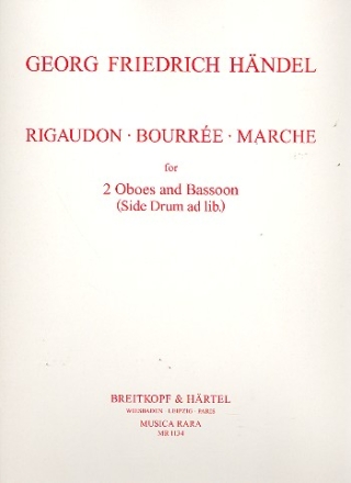 Rigaudon, Bourre and March for 2 oboes and bassoon, drum ad libitum 3 parts