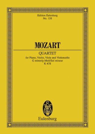 Quartett g-Moll KV478 fr Klavier, Violine, Viola und Violoncello Studienpartitur