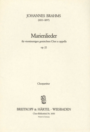 Marienlieder op.22 fr gem Chor a cappella Chorpartitur