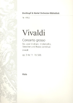 Concerto grosso d-Moll op.3,11 RV565 fr Orchester Viola