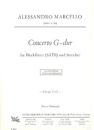 Concerto G-Dur fr 4 Blockflten und Streichorchester Stimmensatz (9)