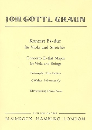 Konzert Es-Dur fr Viola und Streicher fr Viola und Klavier