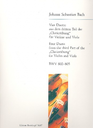 4 Duette BWV802-805 fr Violine und Viola Stimmen