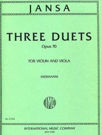 3 Duets op.70 for violin and viola score