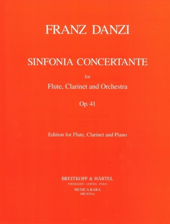 Sinfonia concertante op.41 for flute, clarinet and orchestra  for flute, clarinet and piano