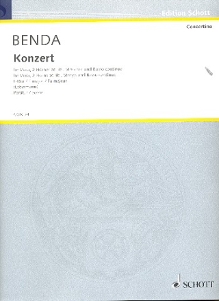 Konzert F-Dur fr Viola und Streicher mit Cembalo, 2 Hrner ad libitum Partitur