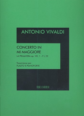 La primavera op.8,1 concerto mi maggiore per violino, archi e bc per flauto e piano