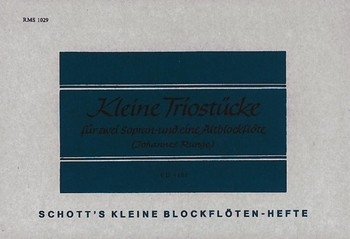 Kleine Triostcke fr 3 Blockflten (SSA) Spielpartitur