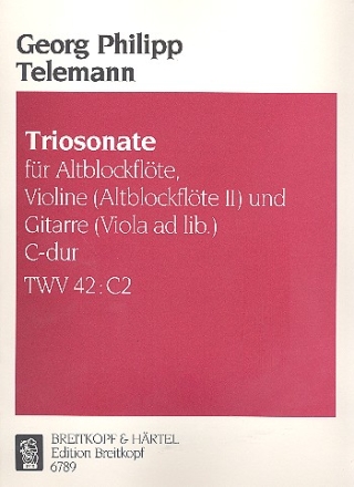 Triosonate C-Dur fr Blockflte, Violine und Gitarre Stimmen