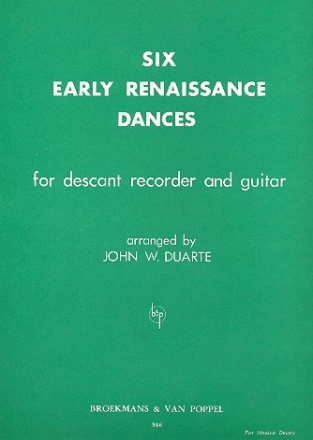 6 early Renaissance Dances for descant recorder and guitar