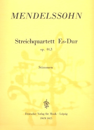 Streichquartett Es-Dur op.44,3 fr 2 Violinen, Viola und Violoncello Stimmen