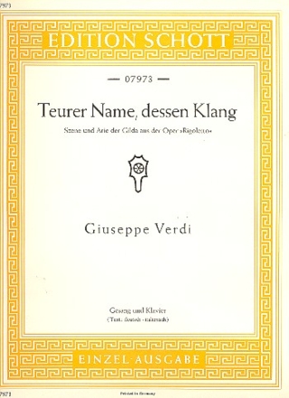 Teurer Name, dessen Klang fr Koloratursopran und Klavier