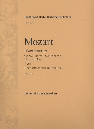 Divertimento F-Dur KV247 fr Orchester Violoncello / Kontrabass