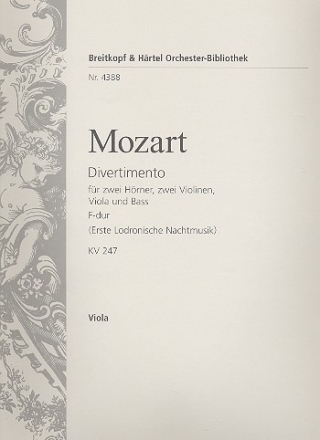 Divertimento F-Dur KV247 fr Orchester Viola