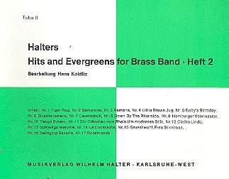 Halters Hits and Evergreens Band 2 fr Blasorchester Tenorsaxophon 2 (= 3. Sax-Stimme)