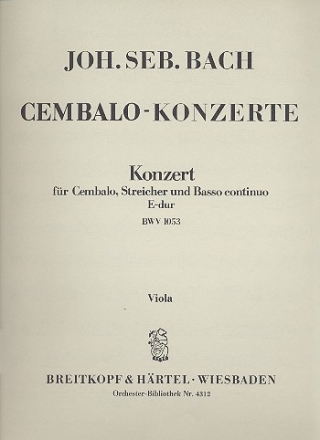 Konzert E-Dur BWV1053 fr Cembalo und Orchester Viola