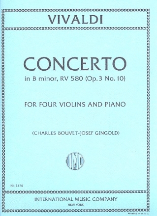 Concerto b minor op.3 no.10 4 violins and piano parts