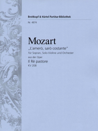 L'amero KV208 fr Sopran, Violine und Orchester Partitur