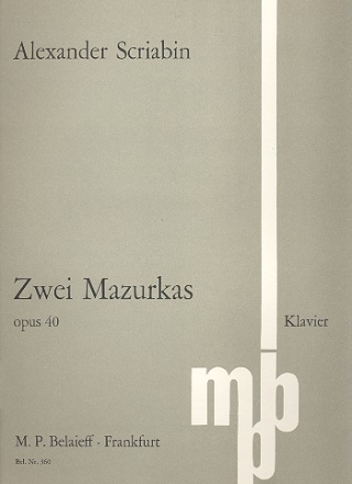 2 Mazurkas op.40 fr Klavier fr Klavier