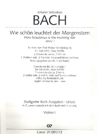 Wie schn leuchtet der Morgenstern Kantate Nr.1 BWV1 Viola