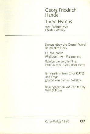 Three hymns SATB Chor und Orgel Partitur (en/dt)