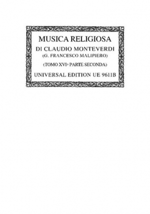 MUSICA RELIGIOSA III, MISSAE E PSALMI PARTE SECONDA PARTITUR (IT)