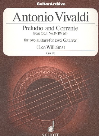 Preludio and corrente for 2 guitars score