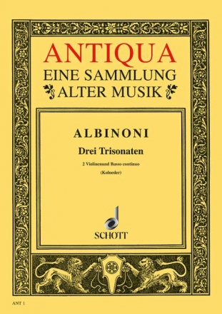 3 Triosonaten op. 1/10-12 fr 2 Violinen und Basso continuo (Cembalo, Klavier, Orgel), Violoncel