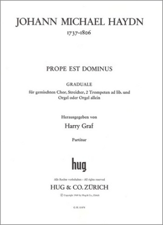 PROPE EST DOMINUS FUER SATB CHOR UND ORCHESTER PARTITUR (LA)