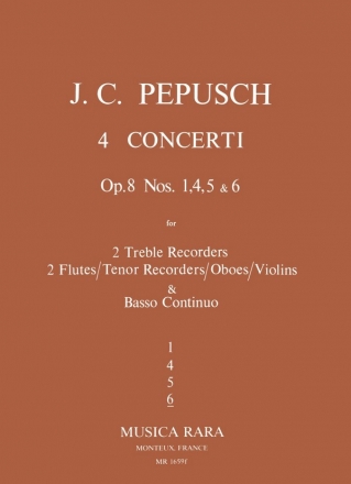 Concerto in f Major op.8,6 for 2 alto recorders and bc Partitur und 5 Stimmen