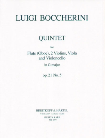 Quintet G-Dur op.21,5 fr Flte und Streichquartett Stimmen