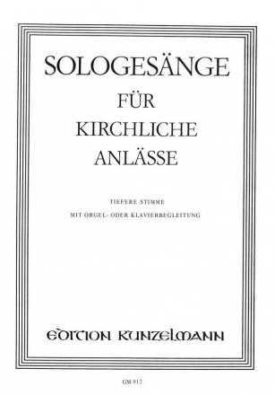 Sologesnge fr kirchliche Anlsse Band 1 fr Gesang (tief) und Orgel(Klavier)