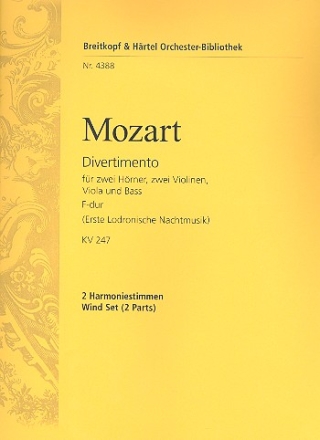 Divertimento F-Dur KV247 fr Orchester Harmonie