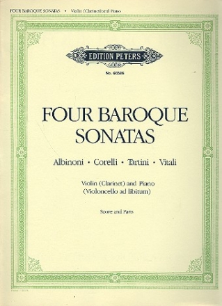 4 Baroque Sonatas for violin (clarinet) and basso continuo Score and Parts